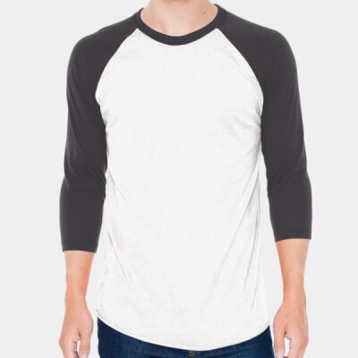 Unisex USA-Made 50/50 Poly/Cotton Raglan Three-Quarter Sleeve Tee Thumbnail