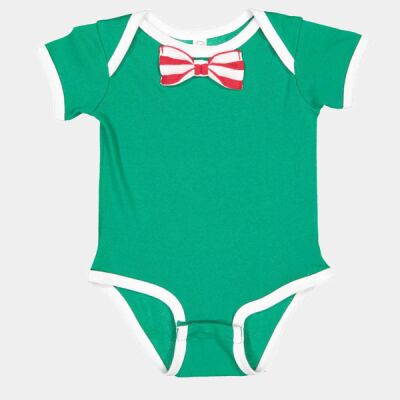 Infant Baby Rib Bow Tie Bodysuit Thumbnail