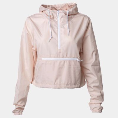 Women's Lightweight Quarter-Zip Pullover Crop Windbreaker Thumbnail