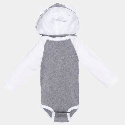 Infant Fine Jersey Character Hooded Long Sleeve Bodysuit with Ears Thumbnail