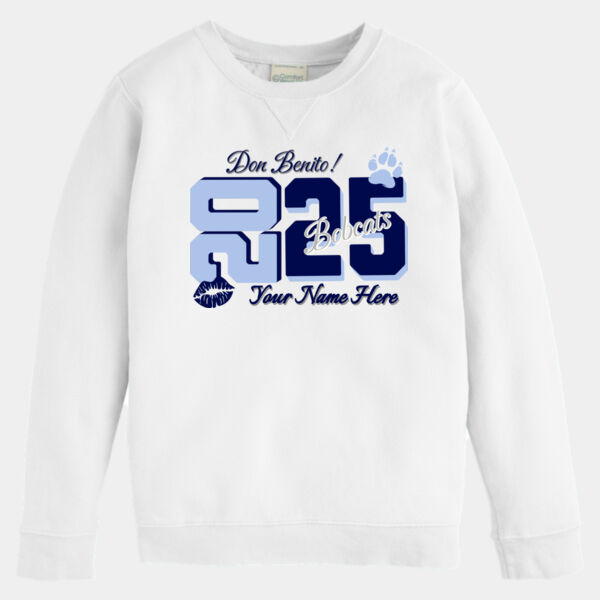 2025 Bobcats Cheer Glitter Crewneck Youth Sweatshirt Thumbnail